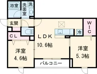 セレスティア江北II【1階】の間取り