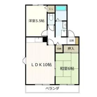 エルミタージュKUBOTA【1階】の間取り