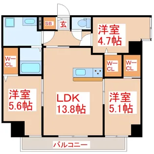 フォレストテラス【4階】の間取り
