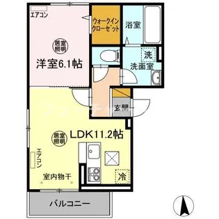 Clochette Kawawada B棟【1階】の間取り