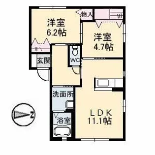 サンディアス貴船【1階】の間取り