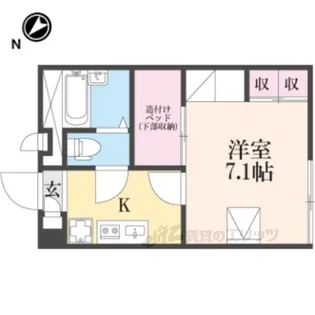 レオパレスみくりや【1階】の間取り