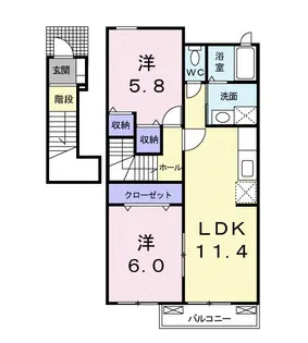 プラージュ A【2階】の間取り