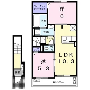 ケーズコート 鶴原II【2階】の間取り