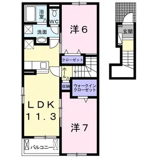 PLAIN 桃の木【2階】の間取り