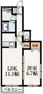 パークサイドスクウェア北新宿【3階】の間取り