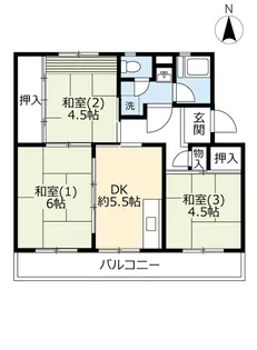 UR南新田【5階】の間取り