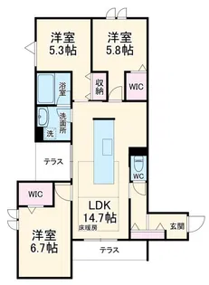 領家プライムコートI【1階】の間取り