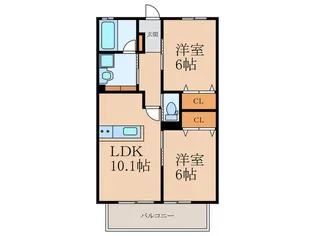 エステート下貫【2階】の間取り