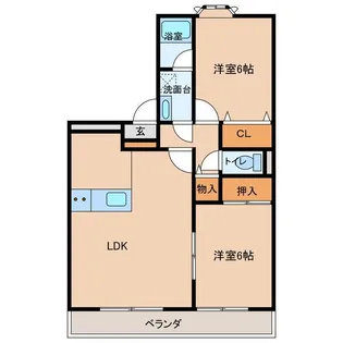谷川瀬マンション【2階】の間取り