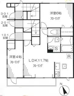 クライン ベイシス【1階】の間取り