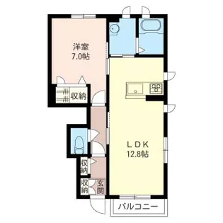 アトリエールB【1階】の間取り