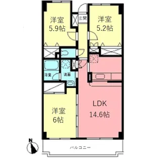 パークヒルズ中田【2階】の間取り