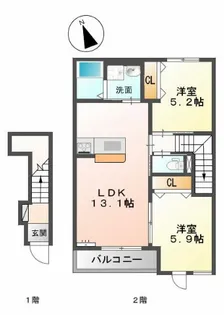 スカイアグリ【2階】の間取り