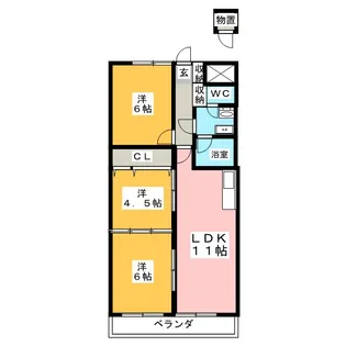 コーポ鷹【3階】の間取り