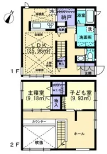 岡山県倉敷市西阿知町【一戸建】の間取り