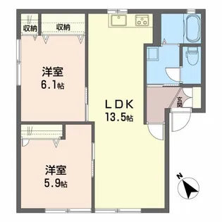 クリスタルハーモニー C棟【1階】の間取り