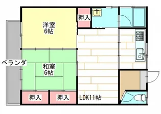 橋本アパートB棟【1階】の間取り