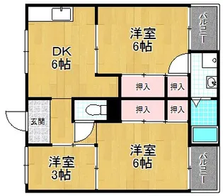 ビレッジハウス倉治【4階】の間取り