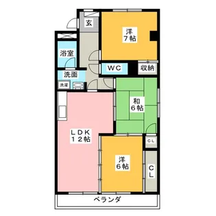 パークサイドマンション【3階】の間取り