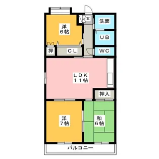 ファミーユ・ひょうたん山【2階】の間取り