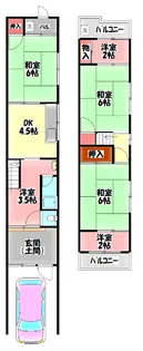 大阪府守口市馬場町1【一戸建】の間取り