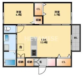 グランエム【1階】の間取り
