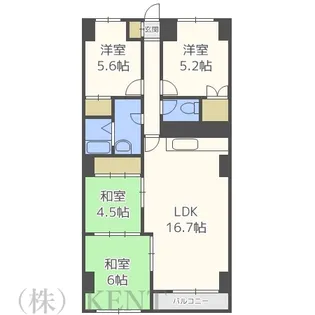 琴似グランドコープA棟【3階】の間取り