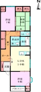 メゾンPia愛宕浜【1階】の間取り