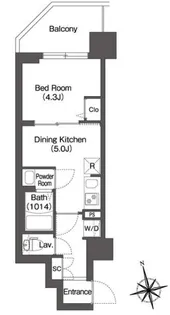 コンフォリア・リヴ品川南大井【6階】の間取り