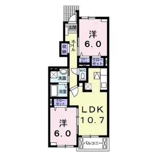 広島県福山市千田町3【アパート】の間取り