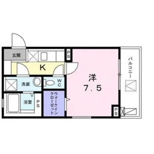 ウエスト シックス【1階】の間取り