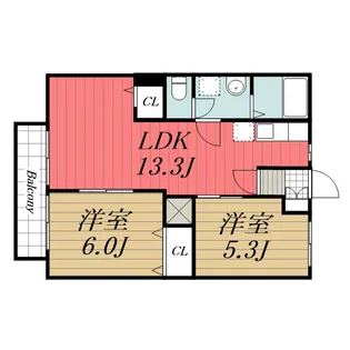 千葉県千葉市稲毛区小深町【アパート】の間取り