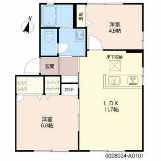 クレオコーポII【1階】の間取り