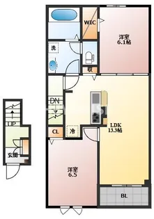 ベル フルーリールリノア【2階】の間取り