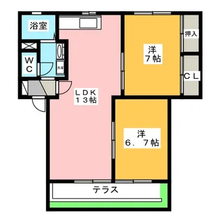 アムール D【1階】の間取り