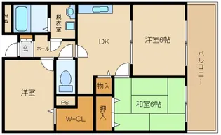 大阪府藤井寺市沢田2【マンション】の間取り
