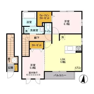 プライムコート D【2階】の間取り