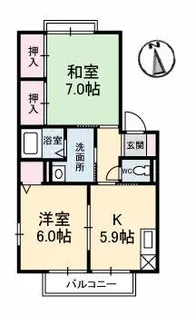 コーポ中的場 VI棟【2階】の間取り