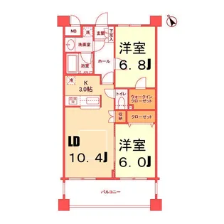 サンハイム鶴見【4階】の間取り