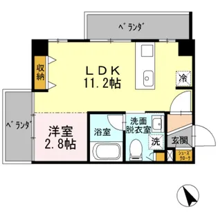 1LDKの間取り画像