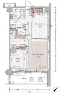 グレンドール新宿牛込柳町【5階】の間取り