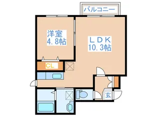 ヴィーナスコート琴似【4階】の間取り