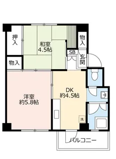 UR香里【4階】の間取り