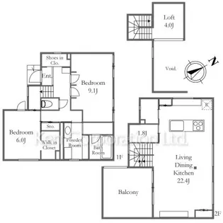 神奈川県横浜市中区鷺山【一戸建】の間取り