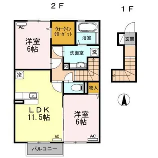 グランドコート米田 III【2階】の間取り