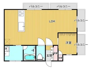 東京都新宿区荒木町【マンション】の間取り