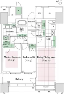 パークコート文京小石川ザ タワー【22階】の間取り