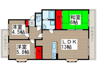 エスポワ-ルTIマンション【1階】の間取り