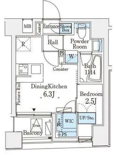レジデンス文京春日【5階】の間取り